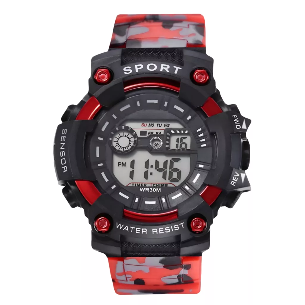 ساعت مچی دیجیتال مردانه مدل اسپرت تک زمانه کرنوگراف بند پیو  کد 4