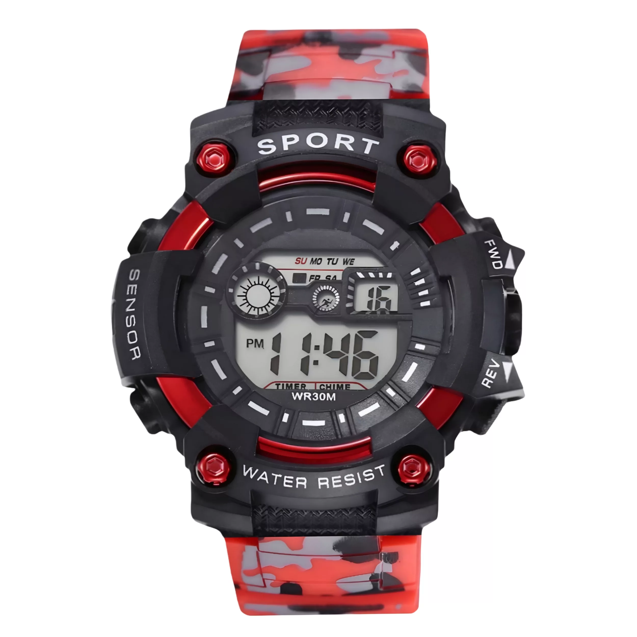 ساعت مچی دیجیتال مردانه مدل اسپرت تک زمانه کرنوگراف بند پیو  کد 4