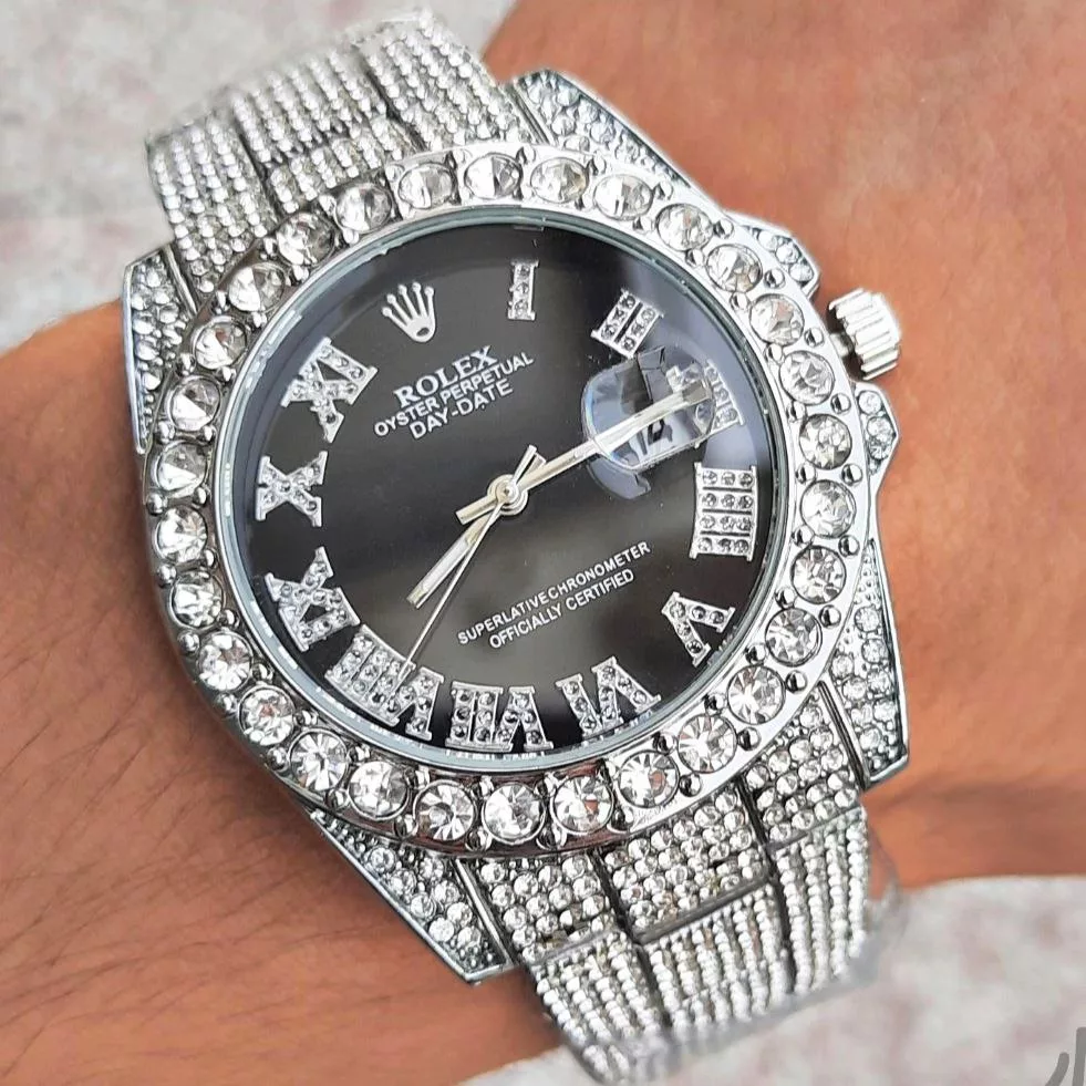 ساعت مچی عقربه‌ای مردانه  مدل دیت جاست نگینی کد 04