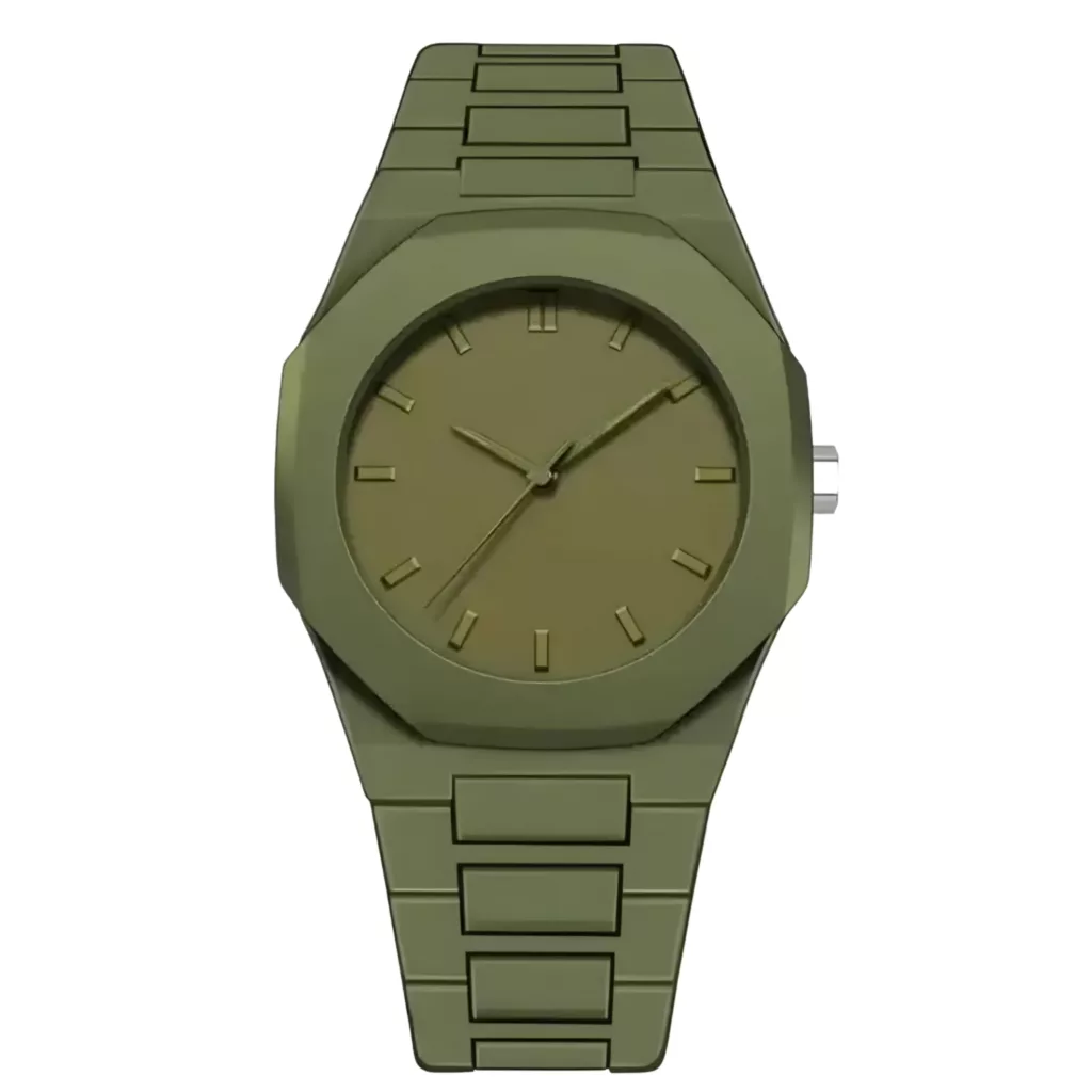 ساعت مچی عقربه‌ای کوارتز مردانه مدل اسپرت بند سبک قفل مخفی کد ۱.۷