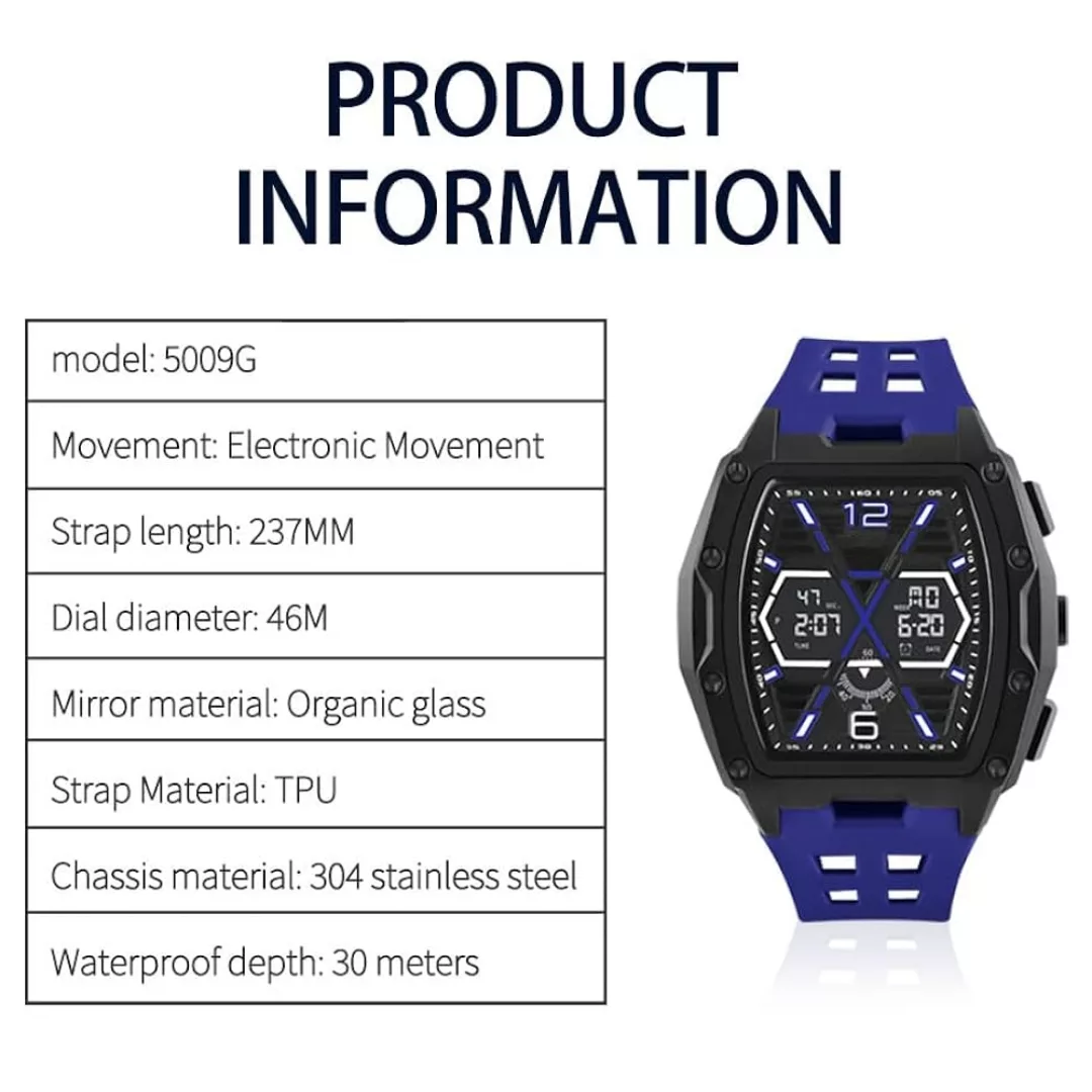 ساعت مچی دیجیتال مدل تک زمانه بند پیو کرنوگراف آب استخری کد ۱.۳
