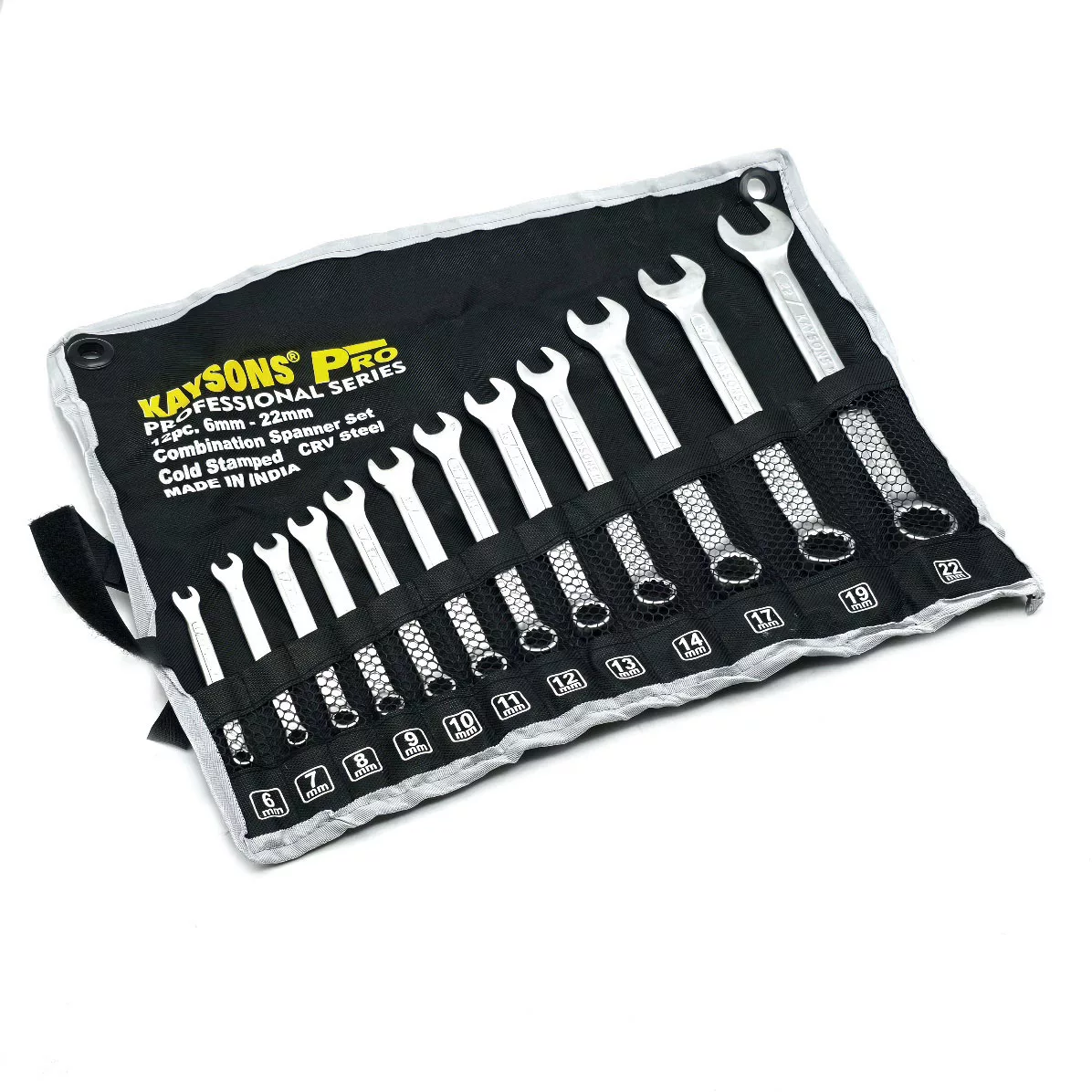 آچار یکسر تخت و یکسر رینگی کیسون مدل 6MM-22MM-12PCS مجموعه 12 عددی