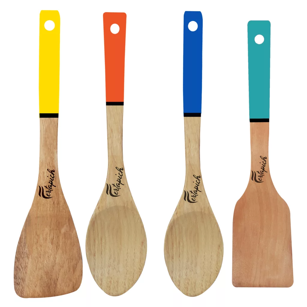 سرویس کفگیر و ملاقه فرتاپیچ 4 پارچه مدل چوبی کد 069