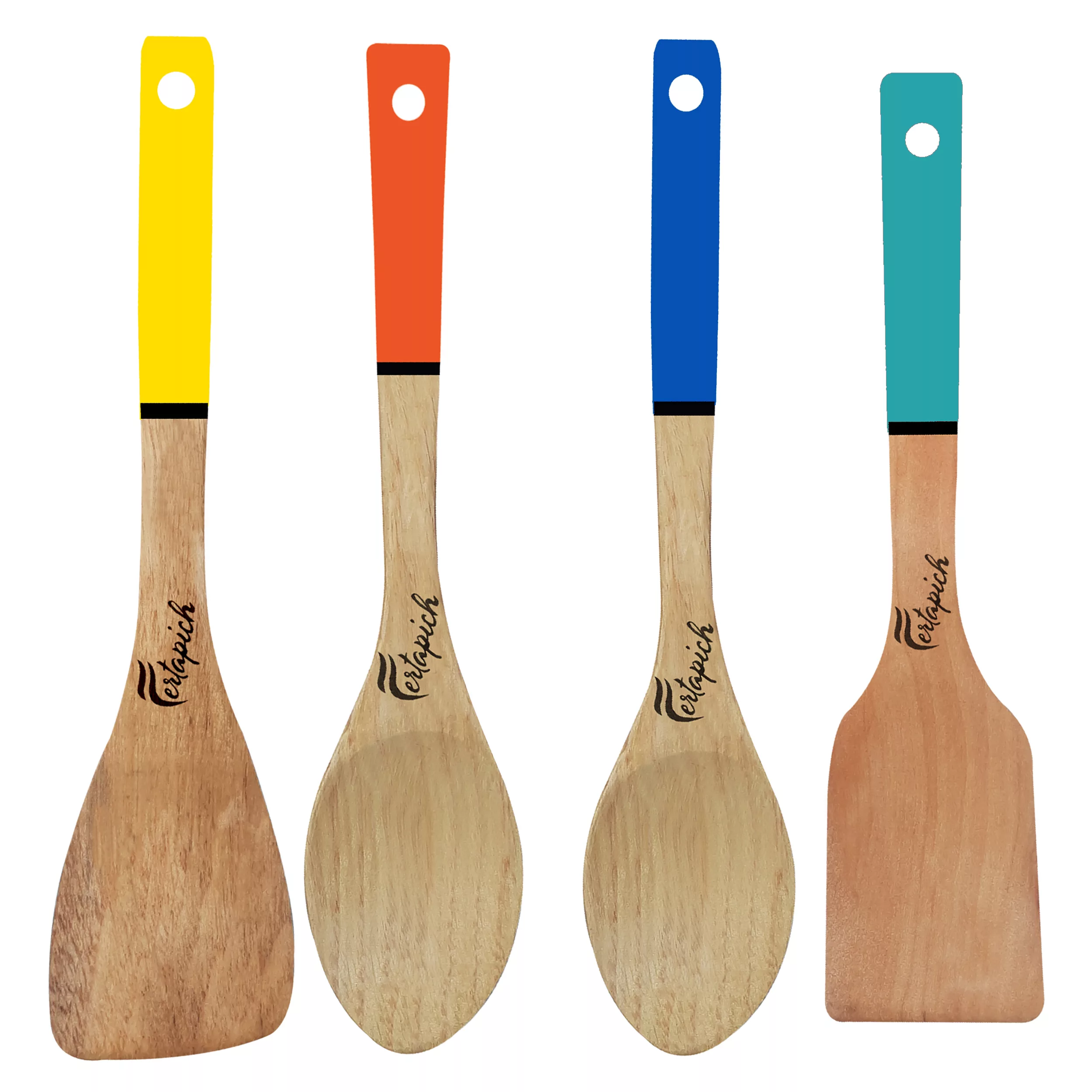 سرویس کفگیر و ملاقه فرتاپیچ 4 پارچه مدل چوبی کد 069