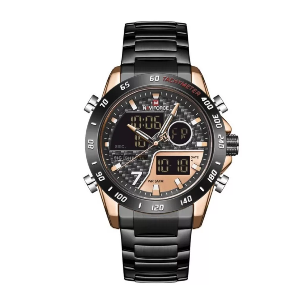 ساعت مچی عقربه‌ای مکانیکی مردانه نیوی فورس مدل دوزمانه 88N91F71