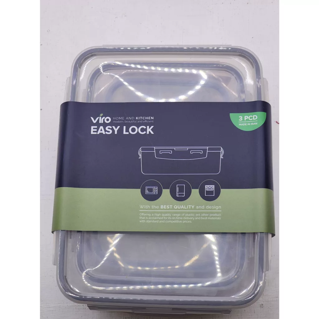 ظرف نگهدارنده ویرو پلاستیک مدل ماکروویو ایزی لاک مجموعه 3 عددی