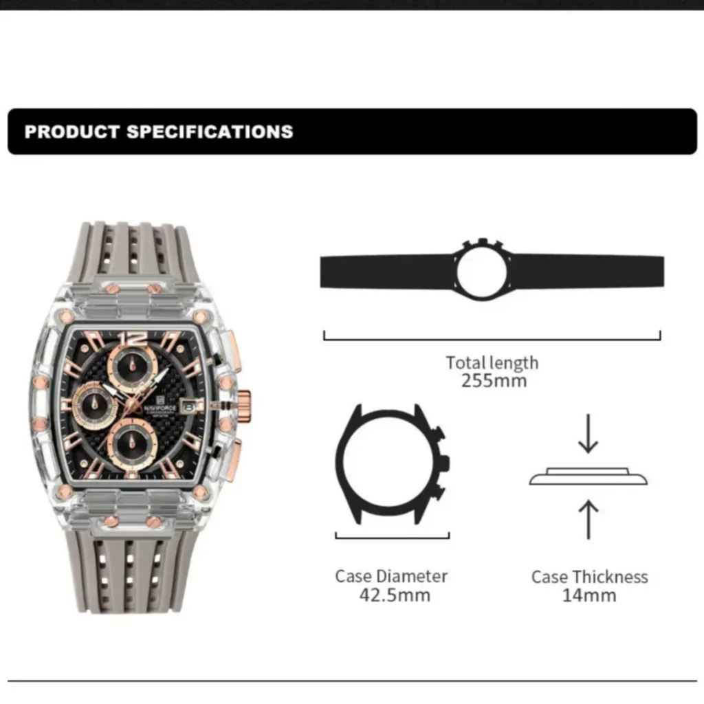 ساعت مچی عقربه‌ای کوارتز مردانه نیوی فورس مدل کرنوگراف NF7105