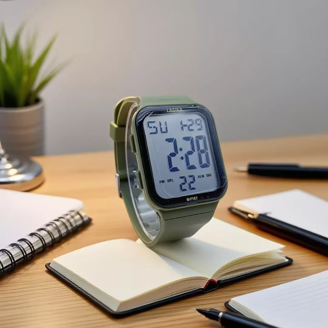 ساعت مچی دیجیتال لاسیکا مدل اسپرت تک زمانه کرنوگراف بند پیو کد L1