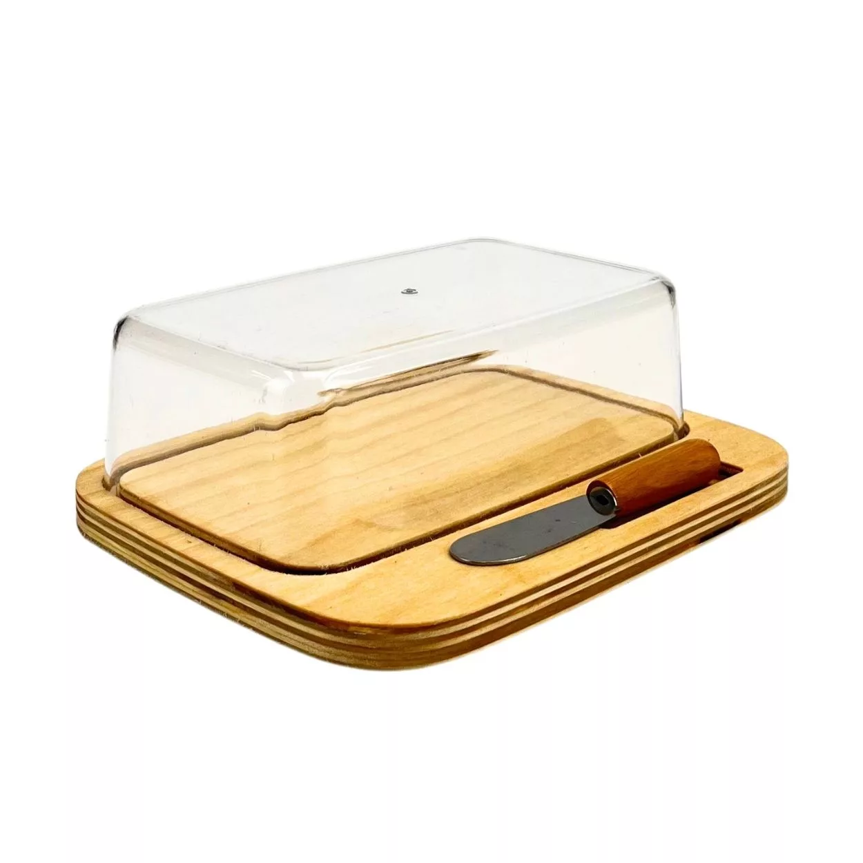 ظرف کره مدل کف چوبی کد KK01 به همراه کارد مجموعه 2 عددی