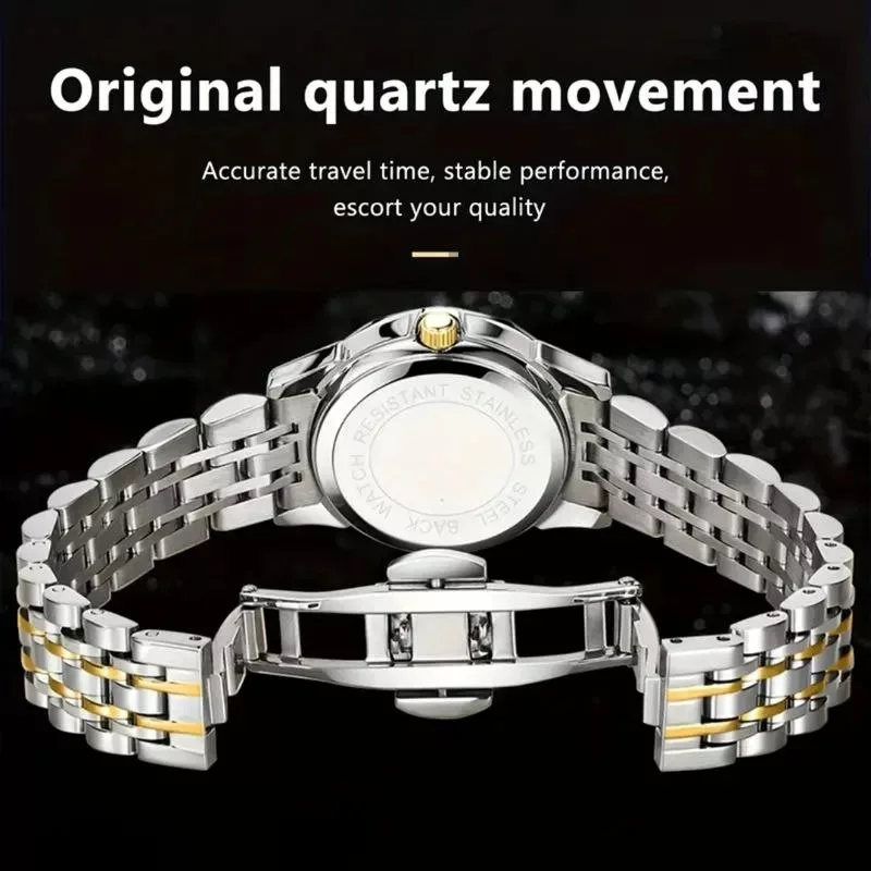 ساعت مچی عقربه‌ای کوارتز مردانه بین باند مدل ریز بافت نگینی کد 008