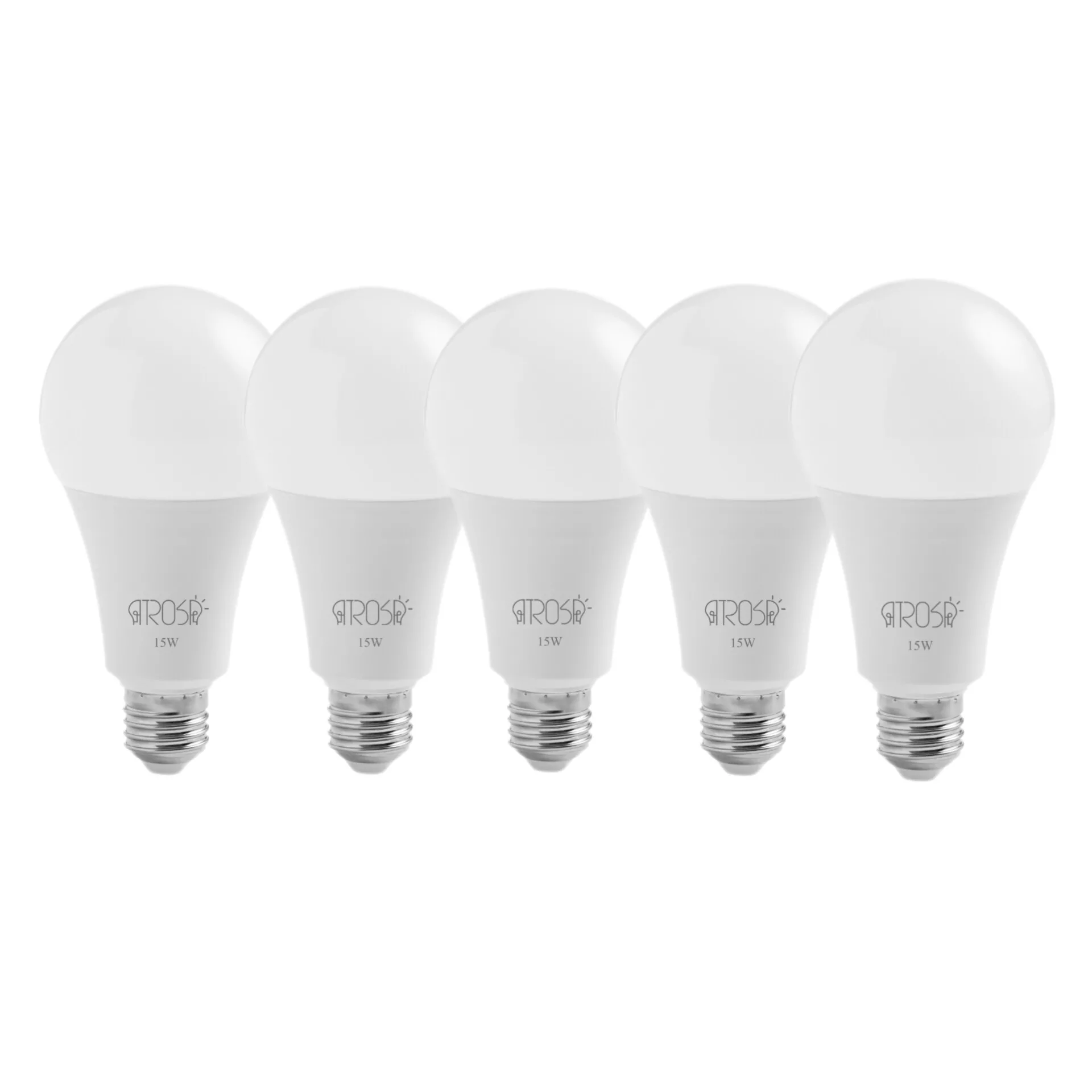 لامپ ال ای دی 15 وات آتروسا مدل حبابی پایه E27 مجموعه 5 عددی