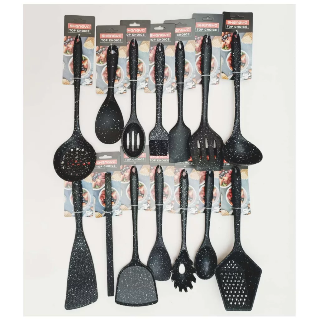 سرویس کفگیر و ملاقه 14 پارچه شنگیا مدل سیلیکون