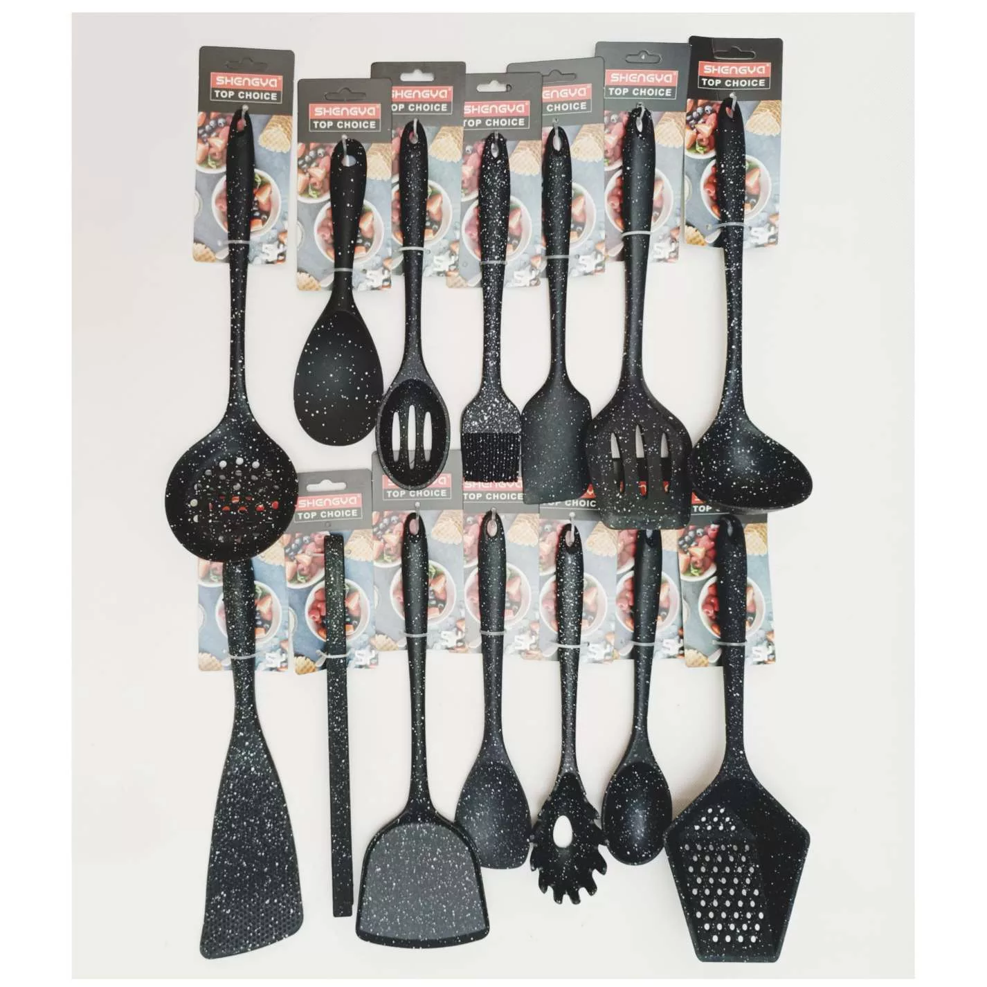 سرویس کفگیر و ملاقه 14 پارچه شنگیا مدل سیلیکون