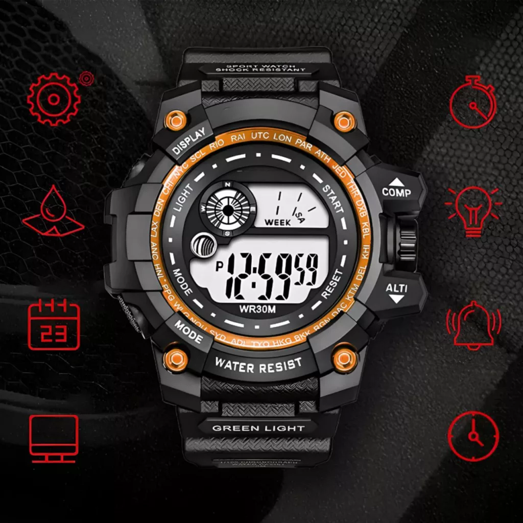 ساعت مچی دیجیتال مردانه مدل تک زمانه09