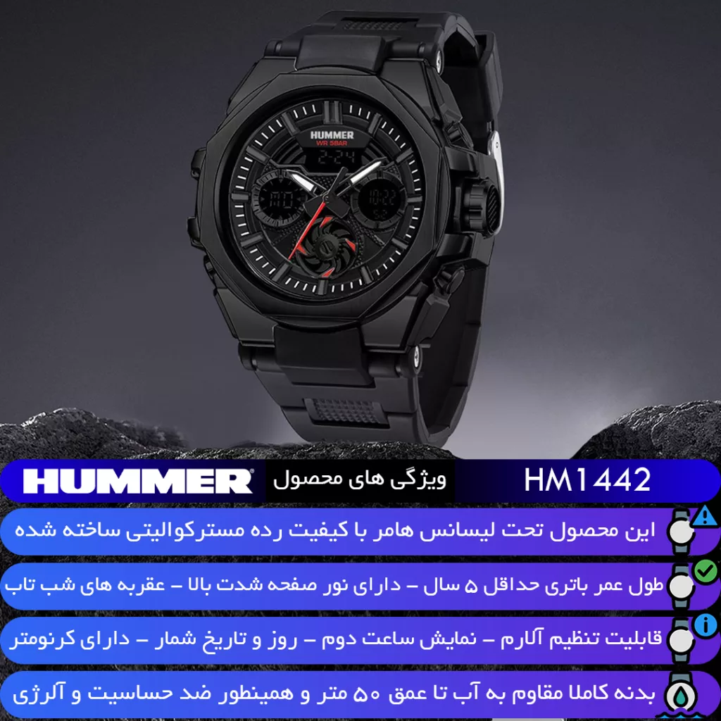 ساعت مچی عقربه‌ای کوارتز مردانه هامر مدل HM1442-C1