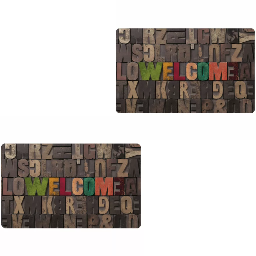 پادری مدل Welcome رویه مخمل طرح ترک کد D.303 مجموعه دو عددی