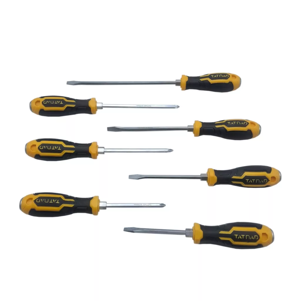 پیچ گوشتی ضربه خور دوسو و چهارسو تاتند مدل 7PCS بسته 7 عددی