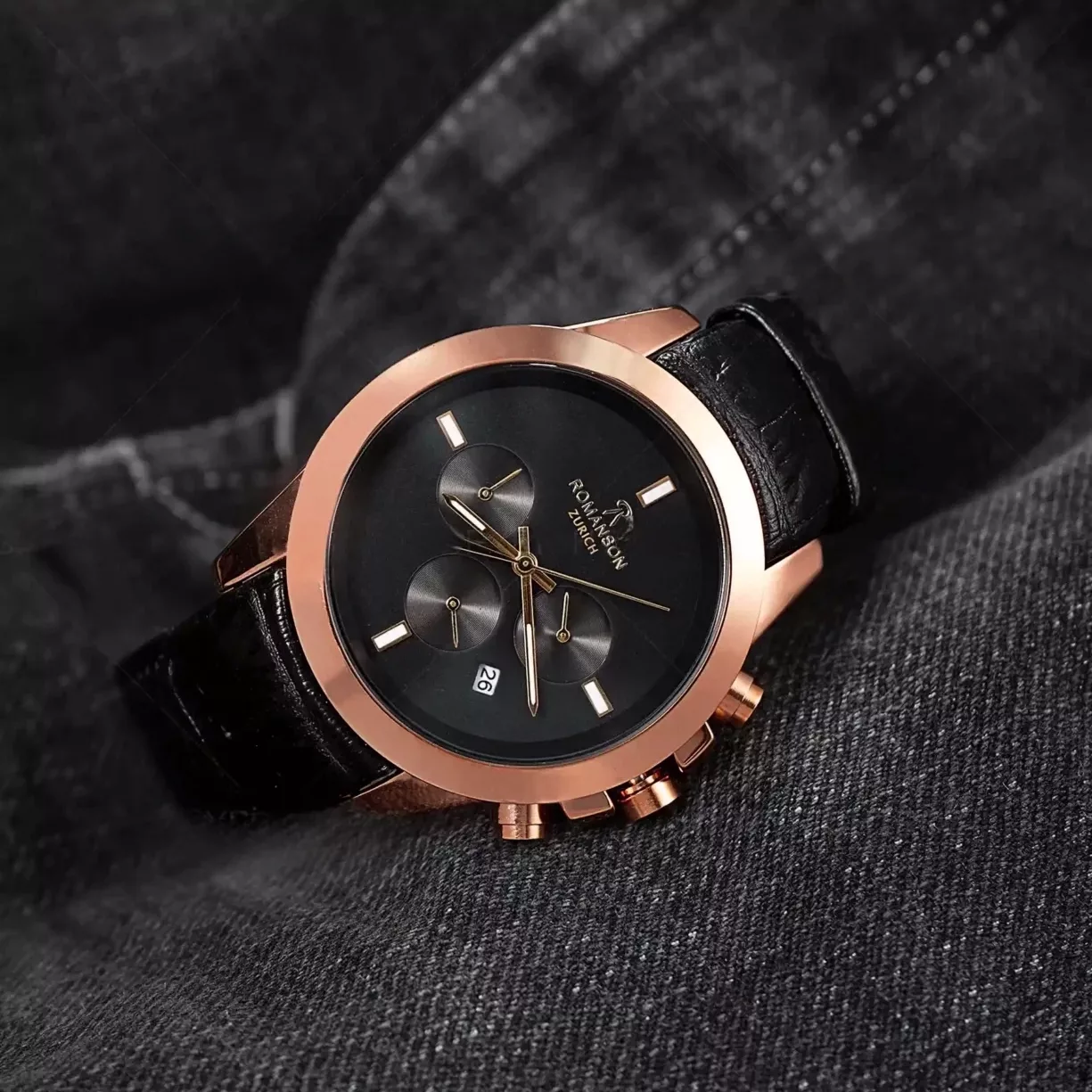 ساعت مچی عقربه‌ای کوارتز  مردانه رومانسون مدل بند چرم