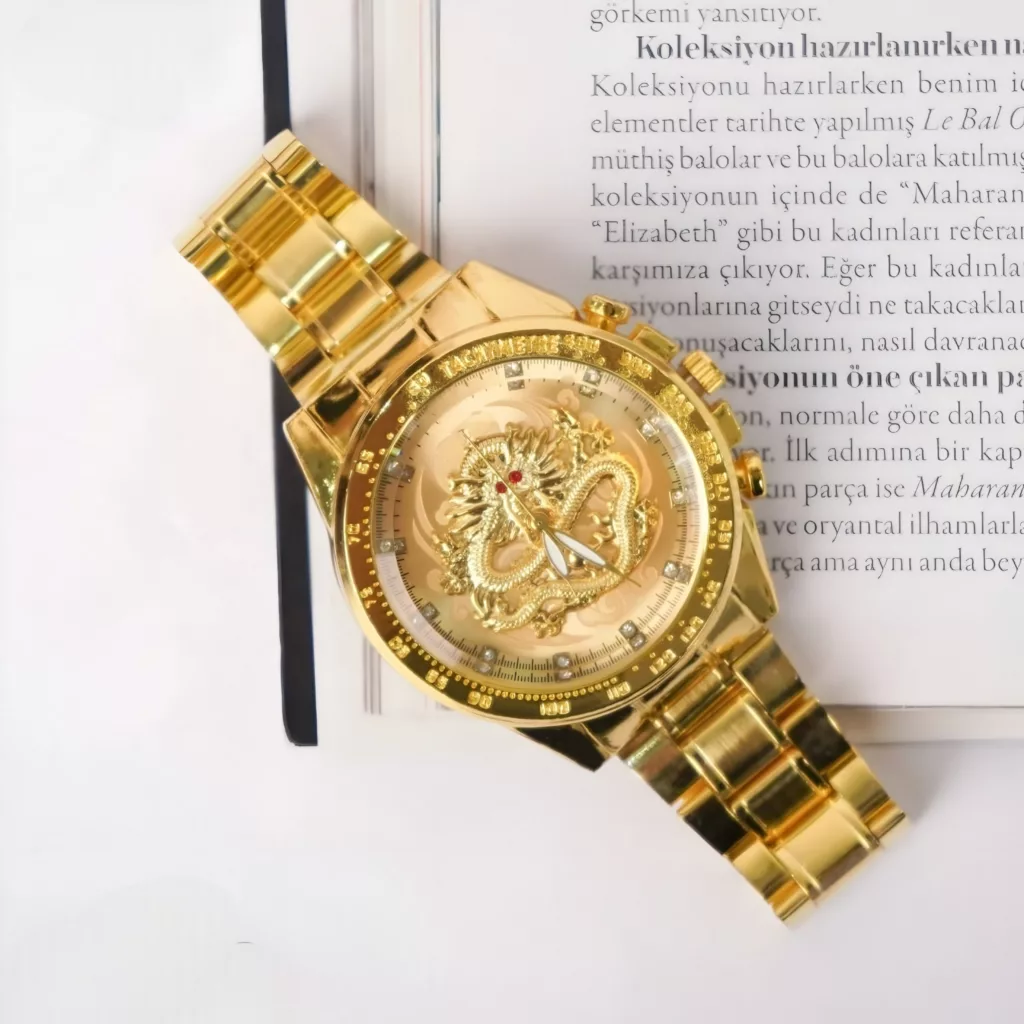 ساعت مچی عقربه‌ای کوارتز مردانه مدل دراگون تک موتوره بند فلزی کد ۱.۱