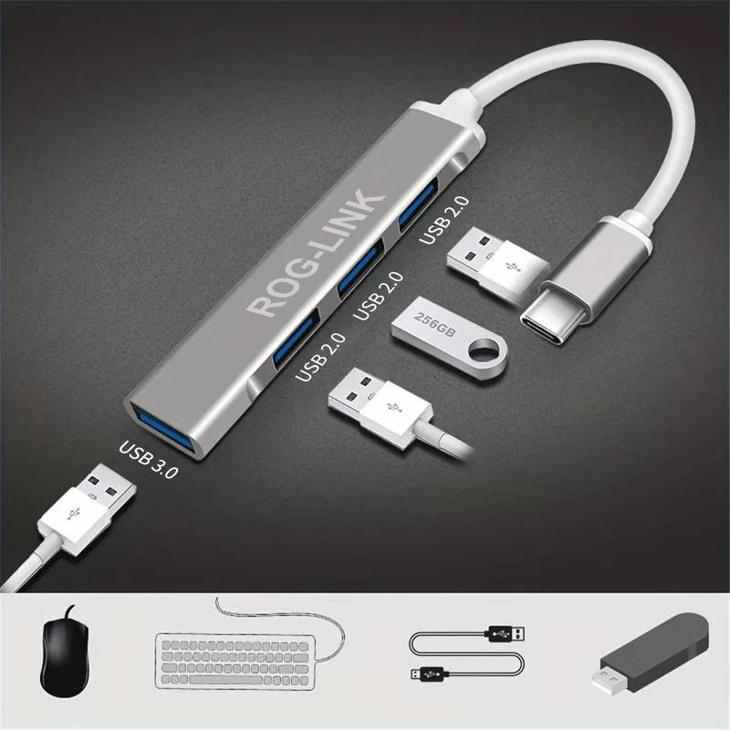هاب 4 پورت USB-C راگ لینک مدل 4IN1-TYPE-C