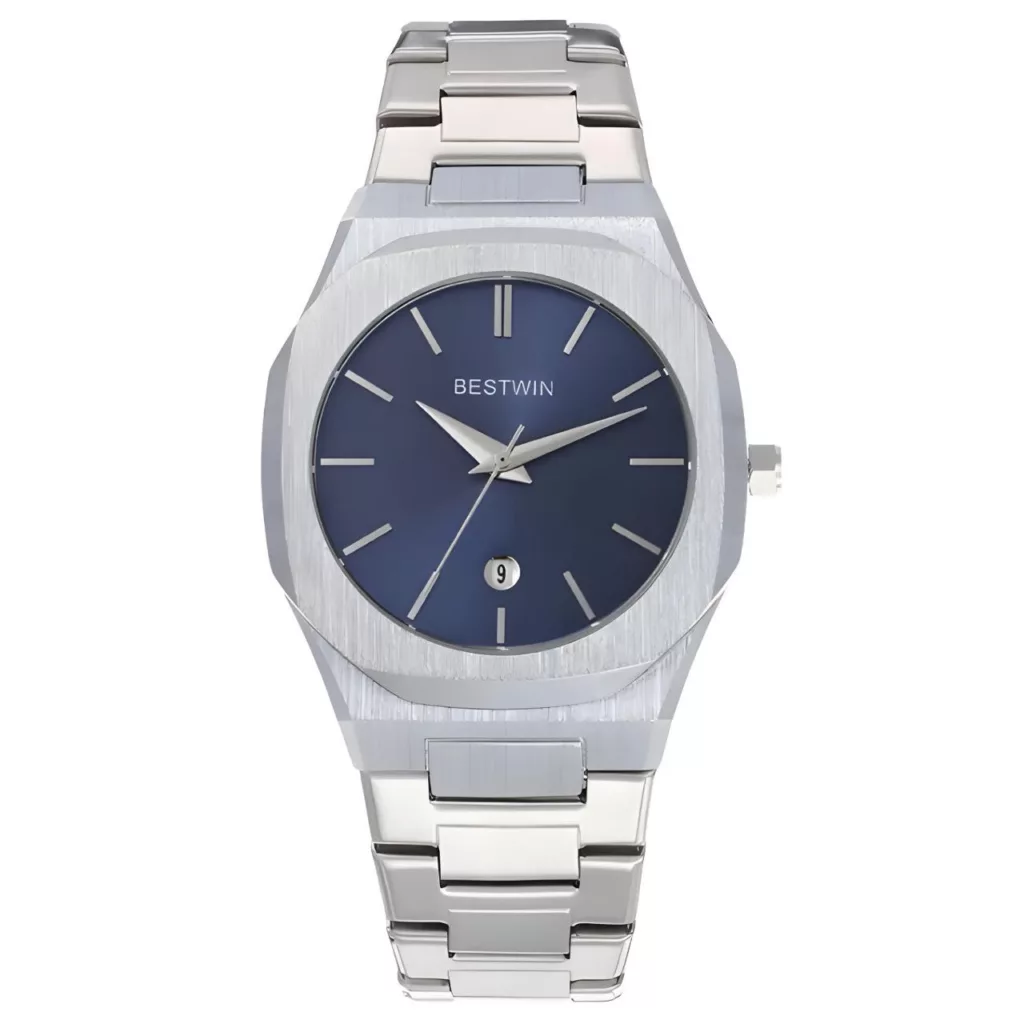 ساعت مچی عقربه‌ای کوارتز مردانه مدل کلاسیک صفحه خطی کد 010