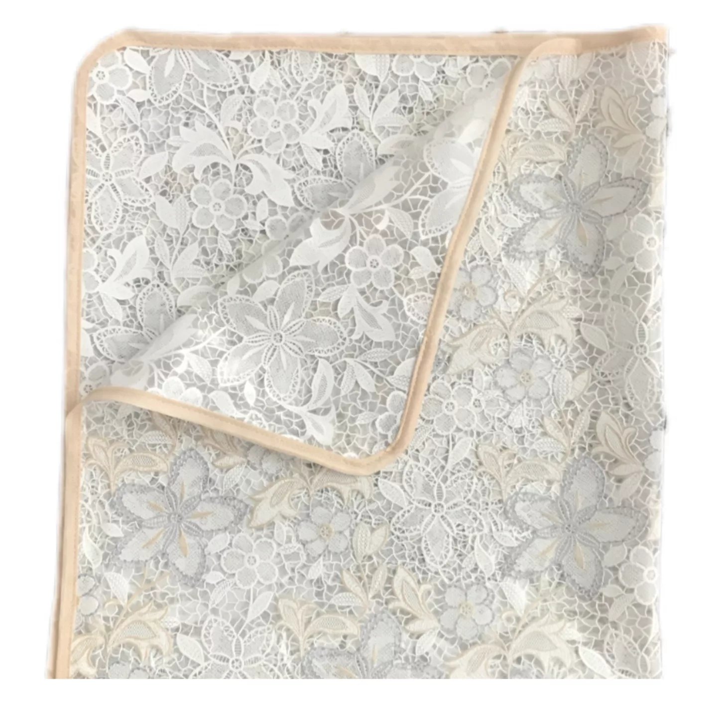 سفره 12 نفره مدل رویال طرح گیپور کد 05 سایز 250×140 سانتی متر