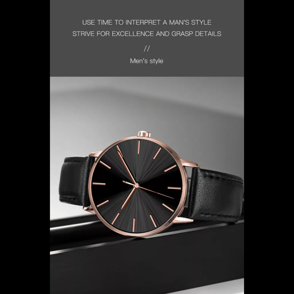 ساعت مچی عقربه‌ای کوارتز مردانه مدل کلاسیک بند چرم کد ۵