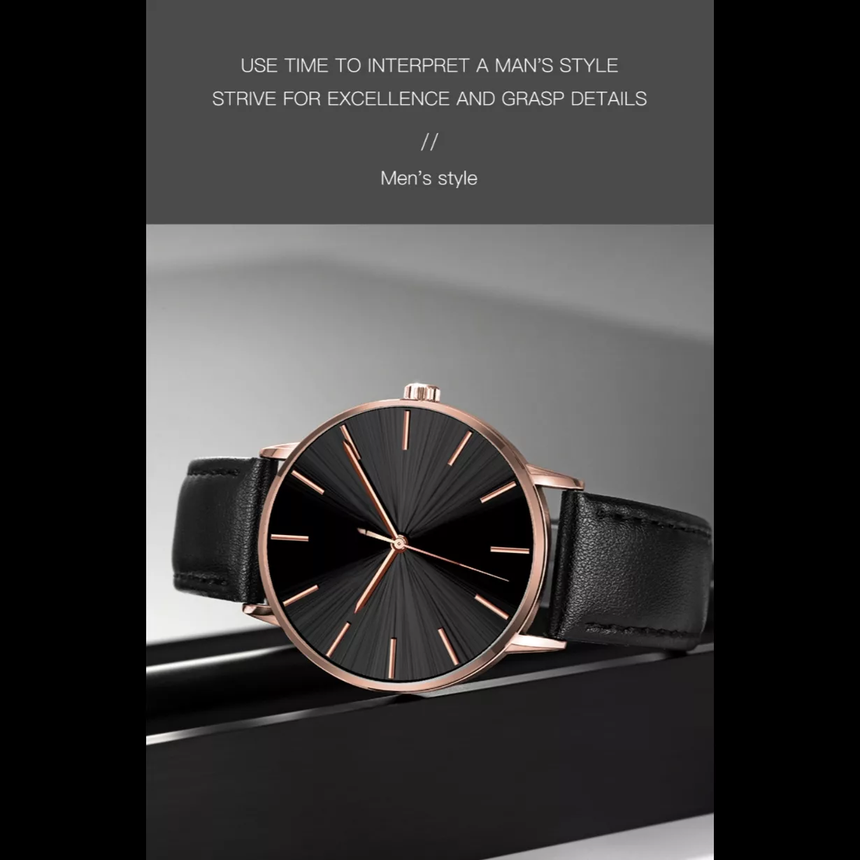 ساعت مچی عقربه‌ای کوارتز مردانه مدل کلاسیک بند چرم کد ۵