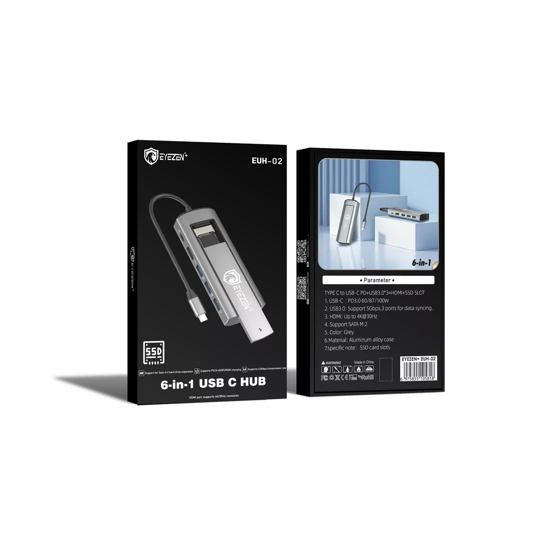 هاب 6 پورت USB-C آیزن مدل 6in1 HUB EUH-02