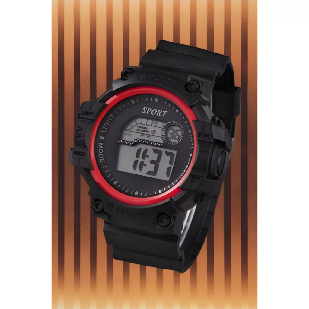ساعت مچی دیجیتال مدل تک زمانه بند پیو کرنومتر دار کد a5