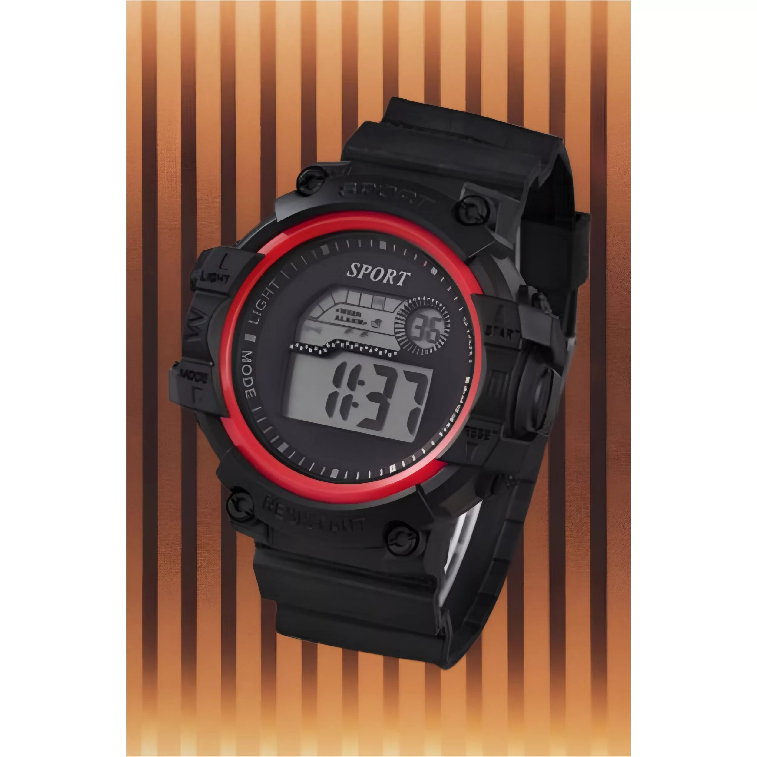 ساعت مچی دیجیتال مدل تک زمانه بند پیو کرنومتر دار کد a5