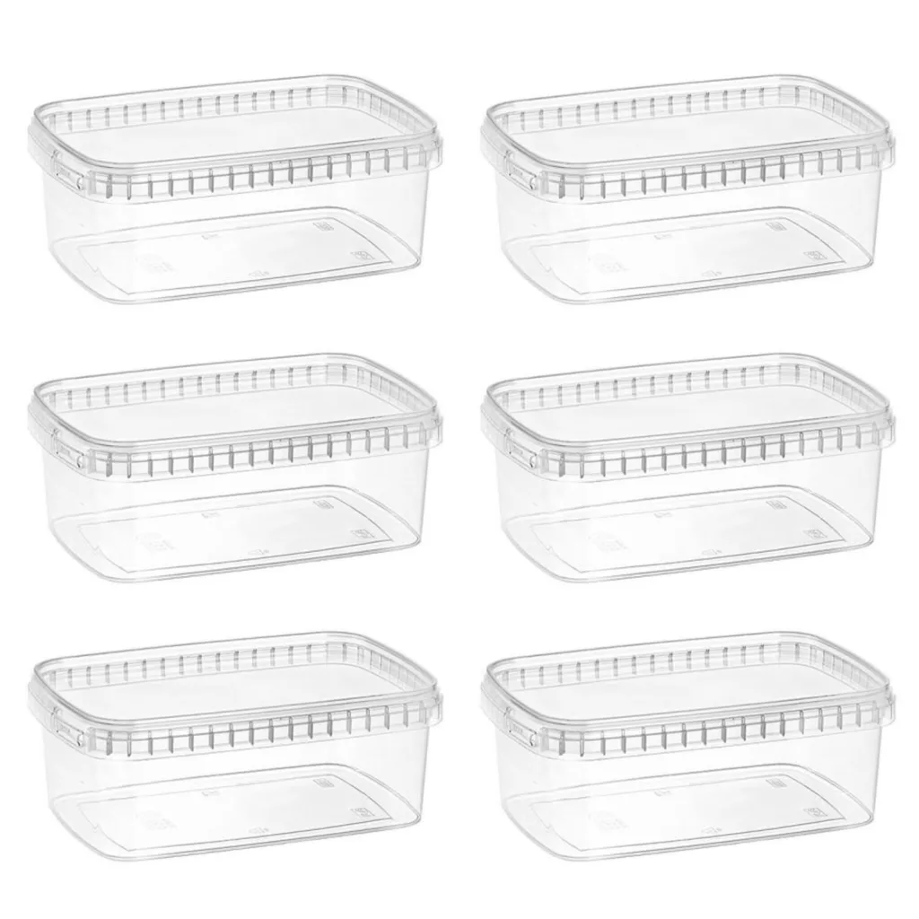 ظرف نگهدارنده طب پلاستیک مدل 1200C بسته 6 عددی