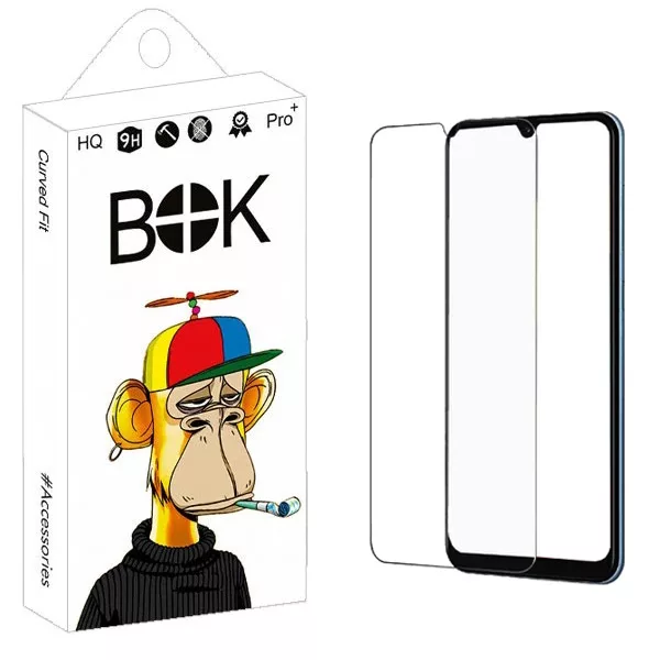 محافظ صفحه نمایش شیشه ای بوک مدل Transparent Plus مناسب برای گوشی موبایل سامسونگ Galaxy A20