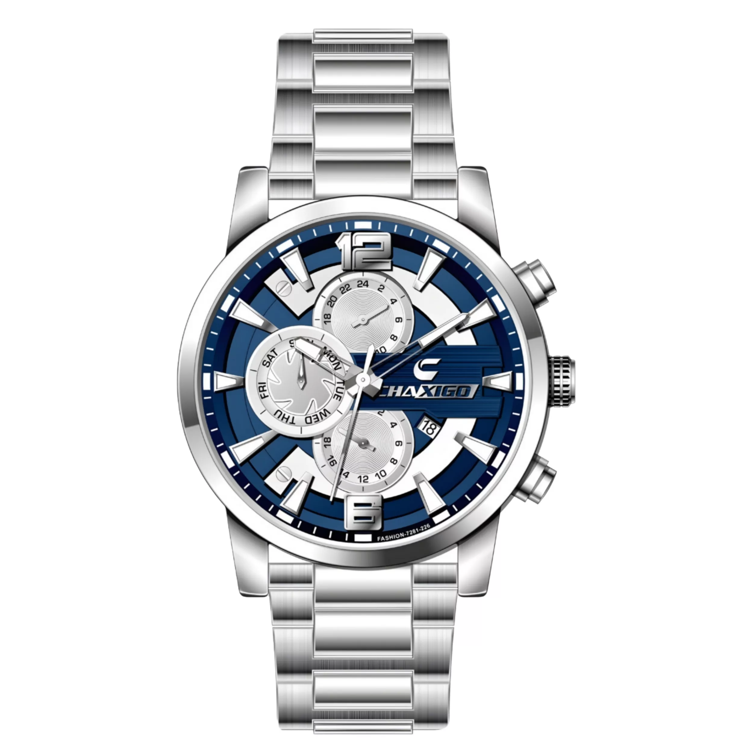 ساعت مچی عقربه‌ای کوارتز مردانه چاکسیگو مدل اسپرت تک موتوره دیت جاست بند استیل کد ۲