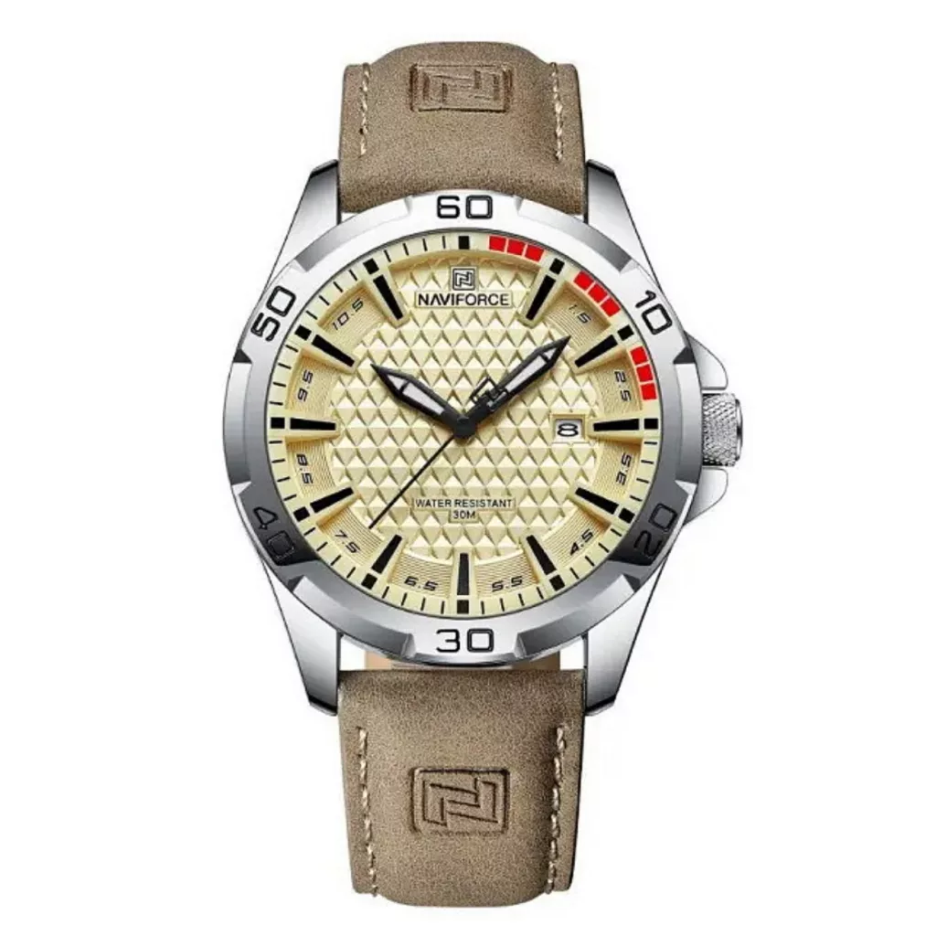 ساعت مچی عقربه‌ای مردانه نیوی فورس مدل تقویمدار بند جیر کد NF8023-S.Y