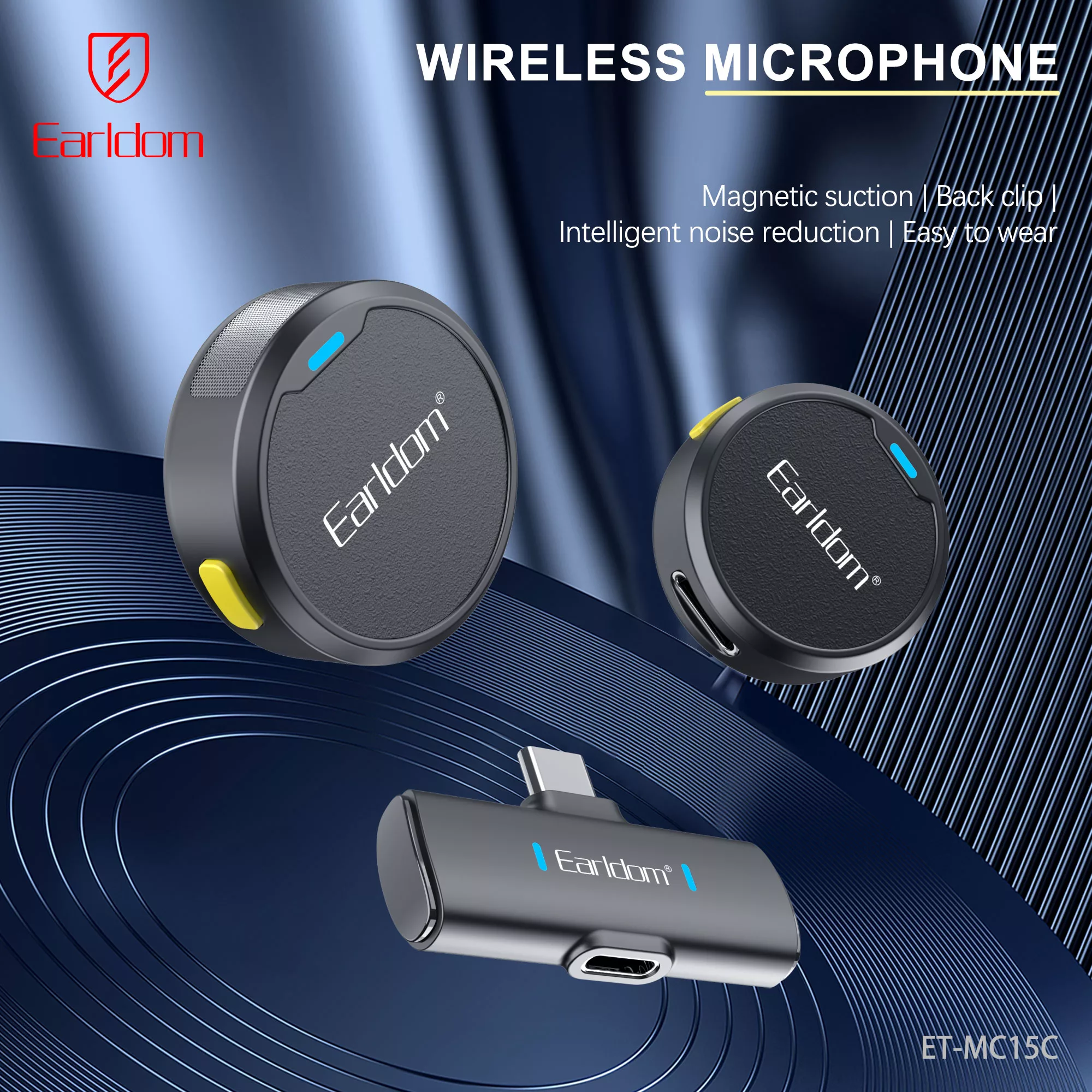 ست میکروفن بی سیم ارلدام مدل MC15C با درگاه اتصال USB-C