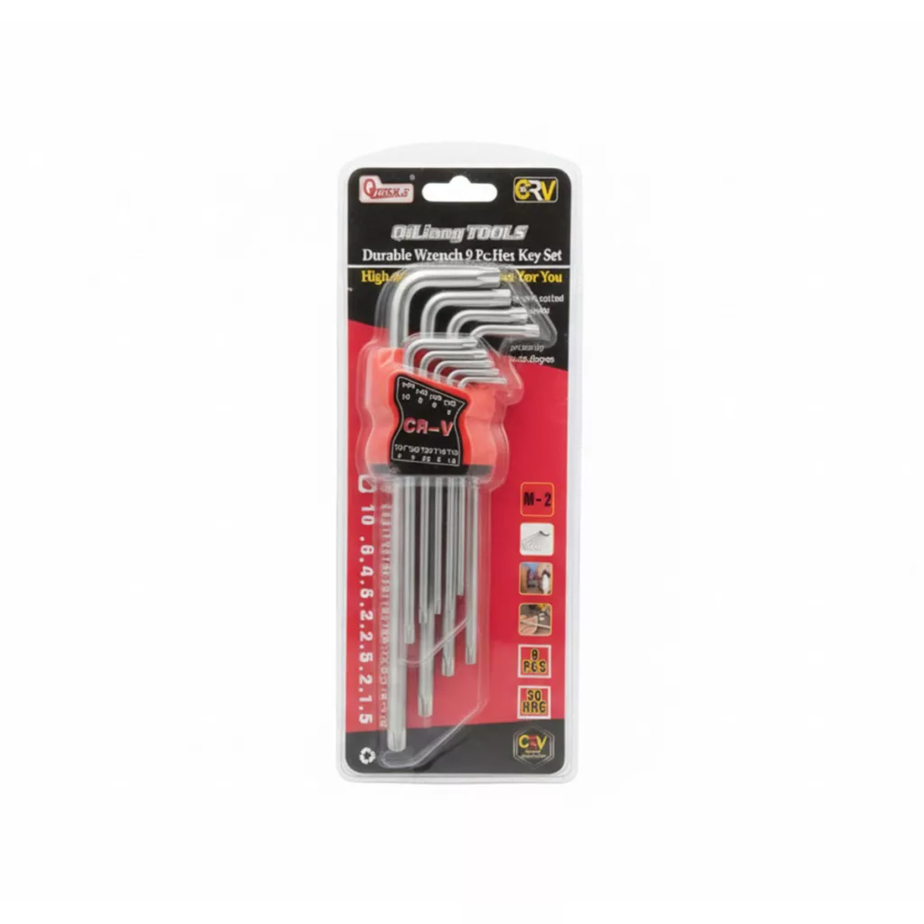 آچار متوسط کیو تولز مدل ستاره ای مجموعه 9 عددی