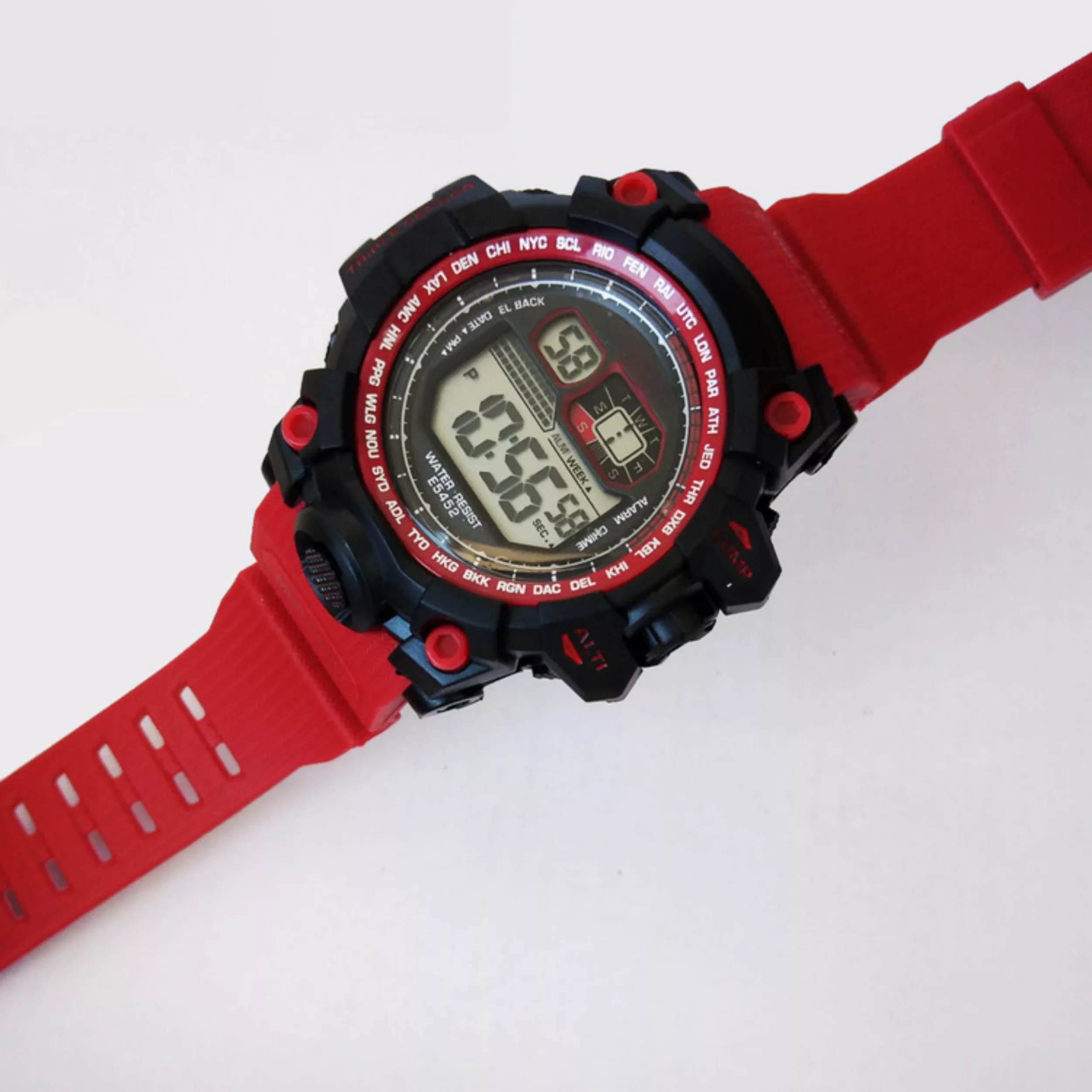 ساعت مچی دیجیتال مدل تک زمانه بند پیو کرنومتر دار کد EM1