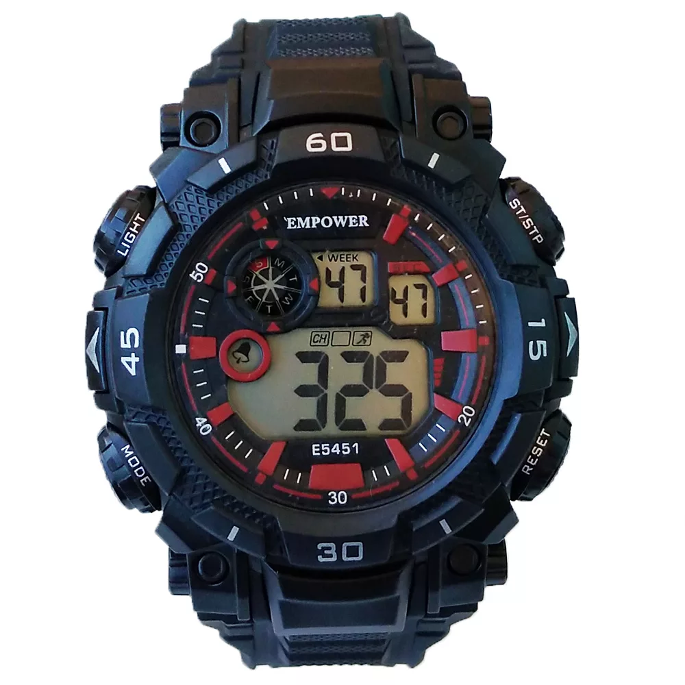 ساعت مچی دیجیتال مردانه امپاور مدل اسپرت ورزشی چراغدار استخری کد 6049SPORT