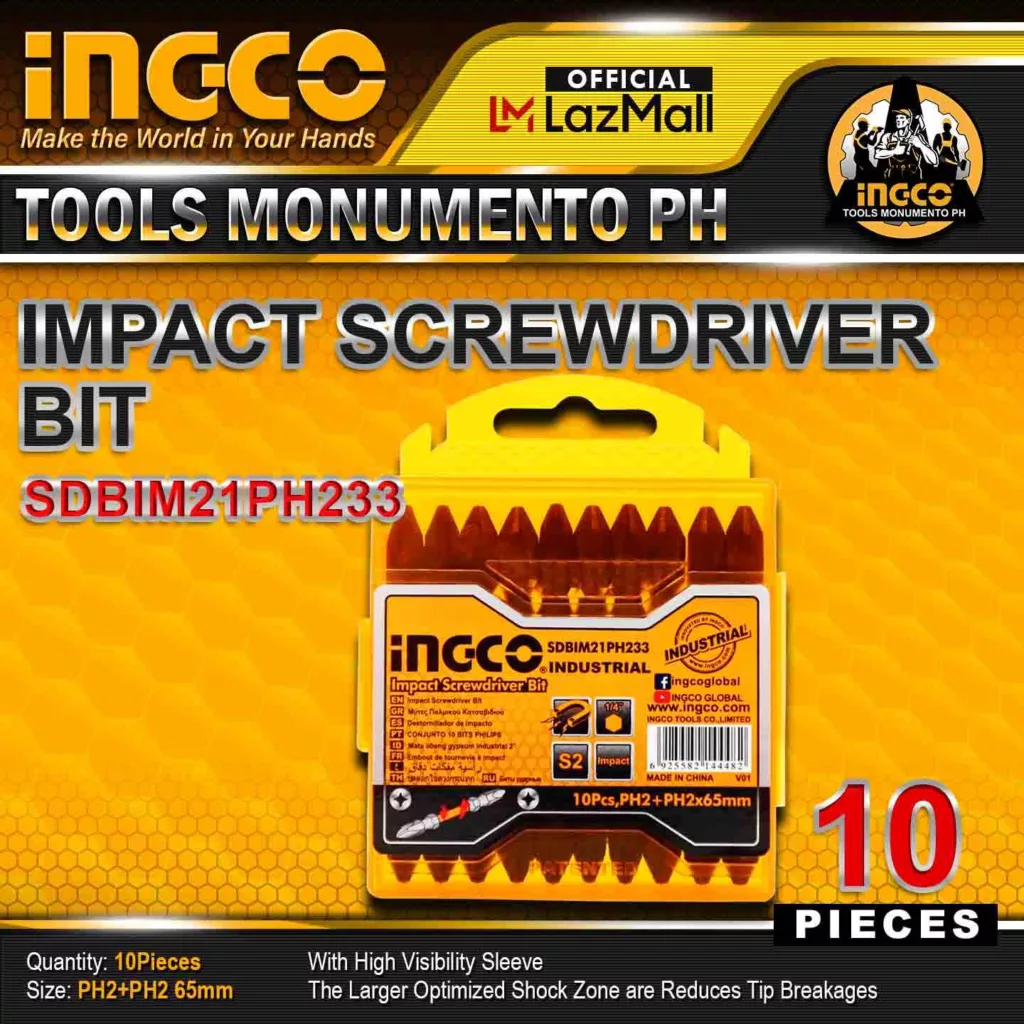 سری پیچ گوشتی دو سر چهار سو اینکو مدل SDBIM21PH233 مجموعه 10 عددی