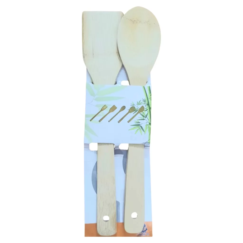 سرویس قاشق و کاردک چوبی 2 پارچه آدونیس مدل بامبو 2006