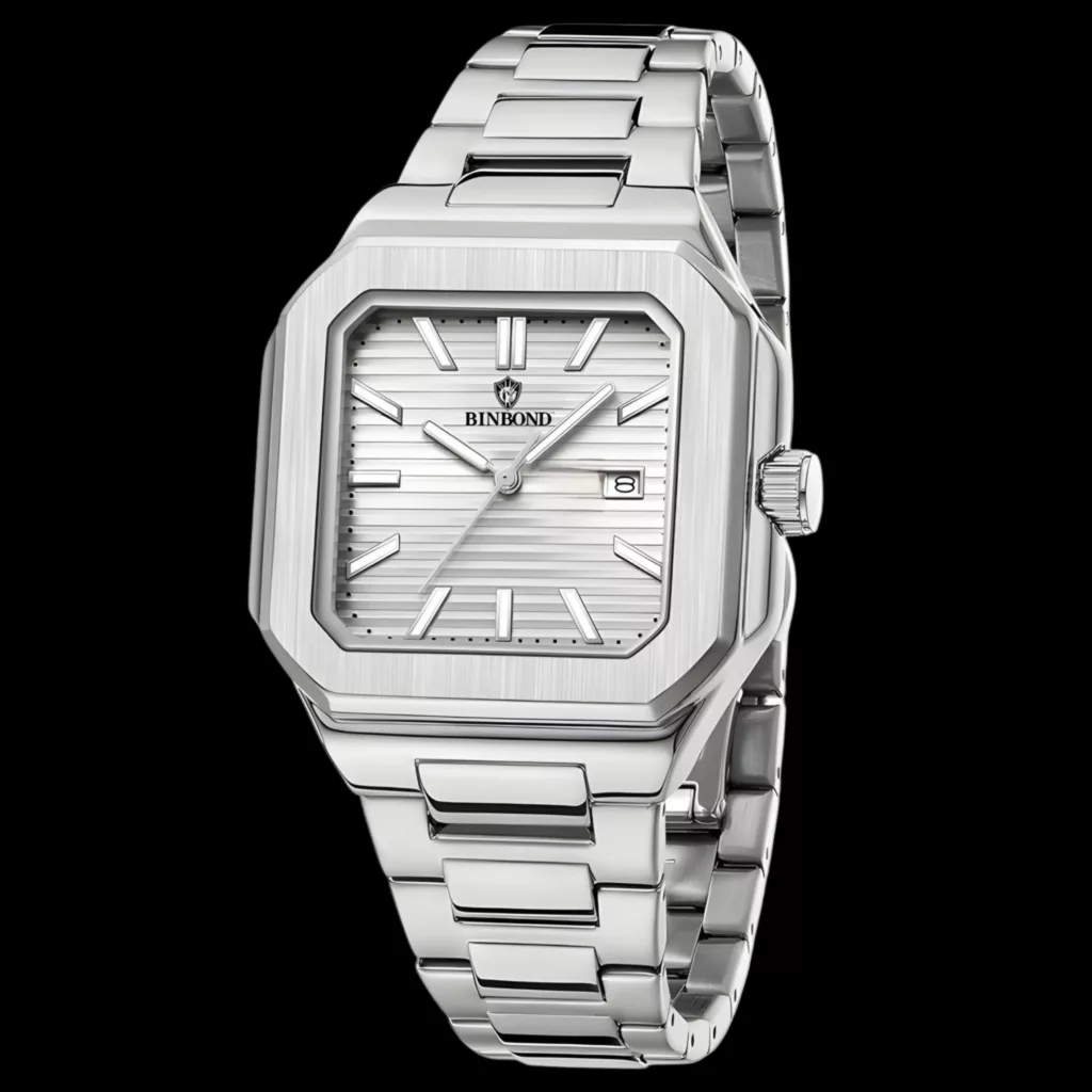 ساعت مچی عقربه‌ای کوارتز مردانه بین باند مدل اسپرت بند استیل قفل مخفی کد B5