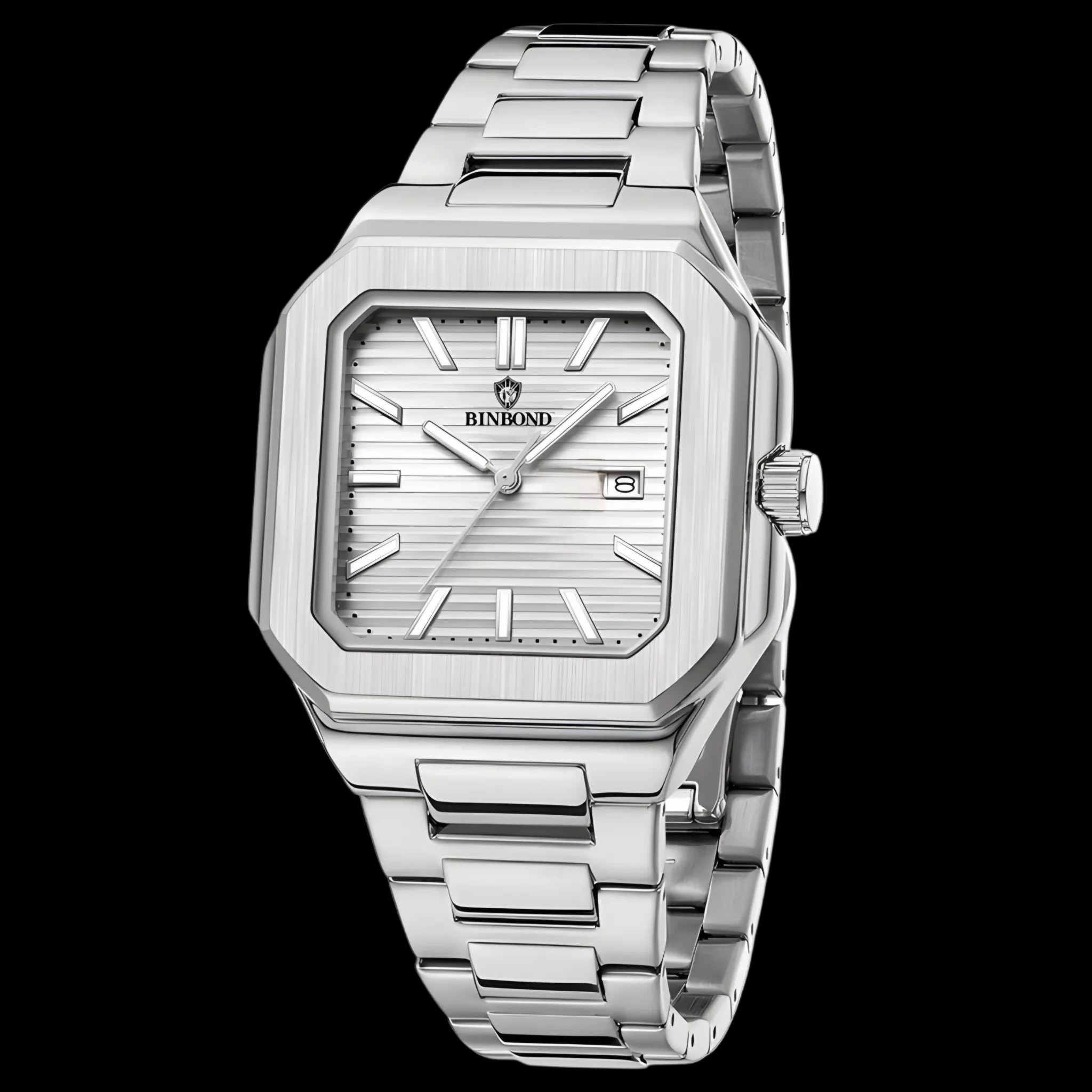 ساعت مچی عقربه‌ای کوارتز مردانه بین باند مدل اسپرت بند استیل قفل مخفی کد B5