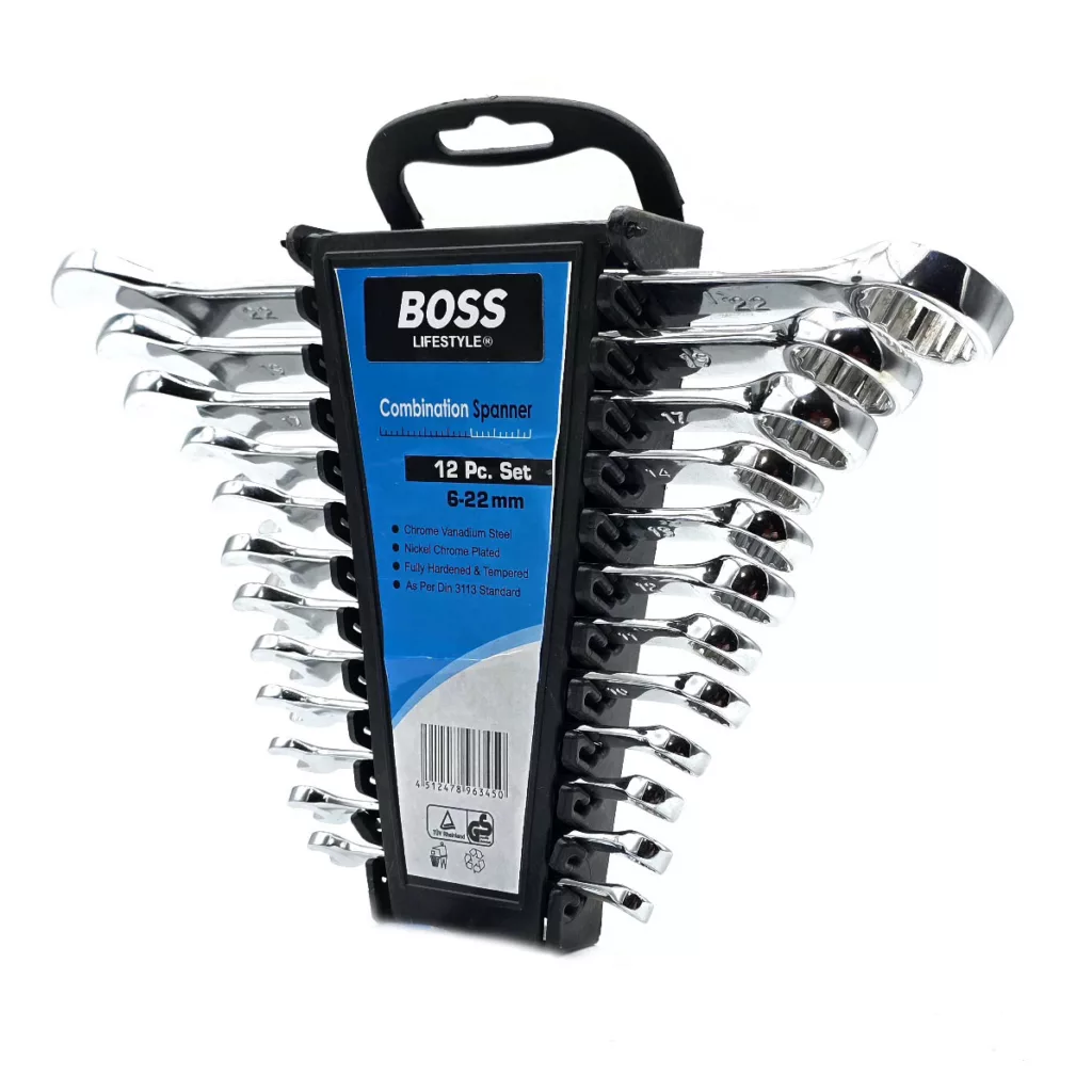 آچار یکسر تخت و یکسر رینگی باس مدل 6-22MM مجموعه 12 عددی