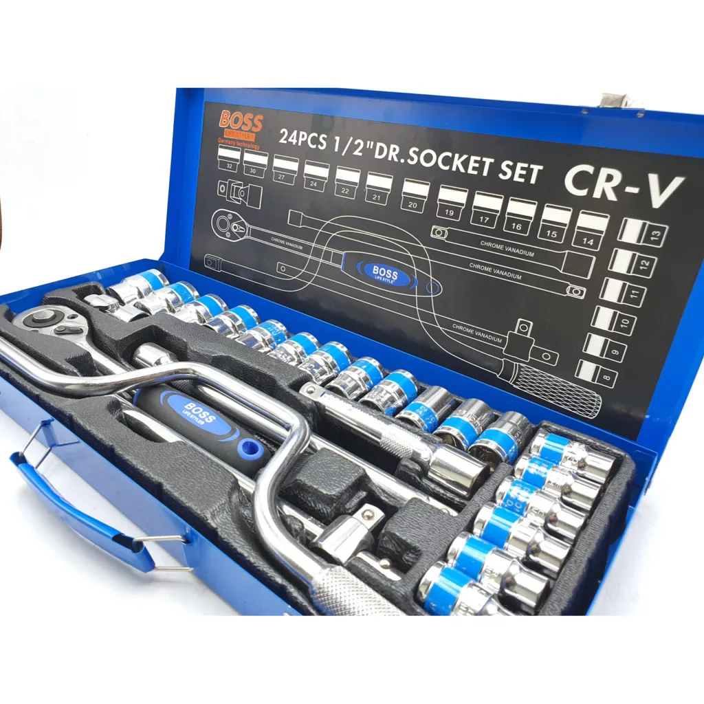 آچار بکس جغجغه ای باس مدل 24PCS-CR-V مجموعه 24 عددی