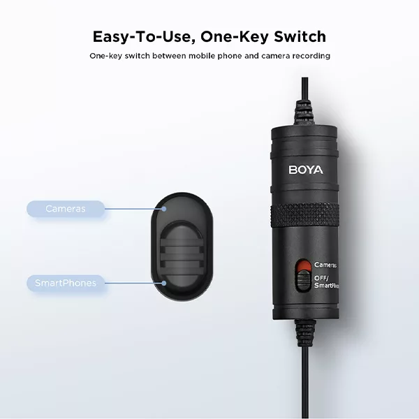 میکروفن با سیم یقه ای بویا مدل 2025 BY-M1 با درگاه اتصال جک 3.5 میلی متری