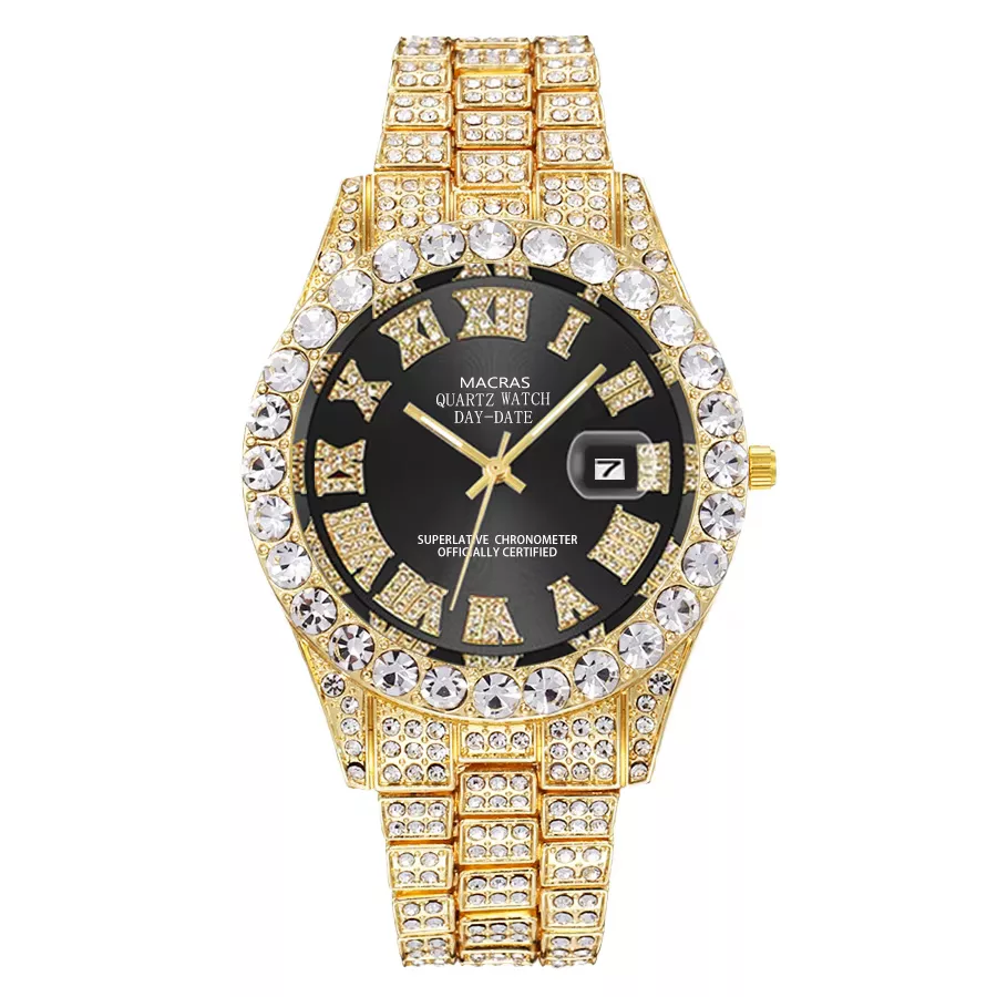 ساعت مچی عقربه‌ای مردانه کوارتز مدل فول نگین کد UNAN-TA1