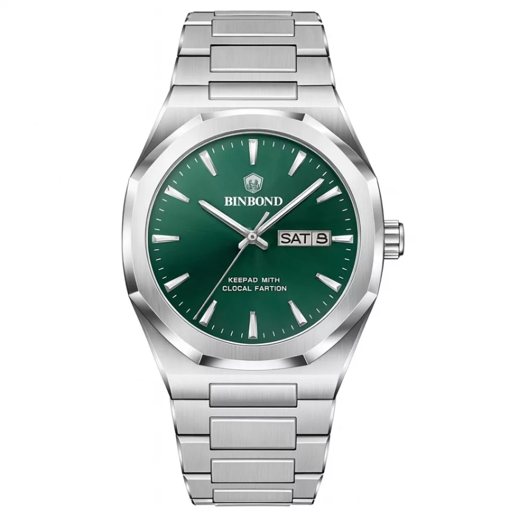 ساعت مچی عقربه‌ای کوارتز مردانه بین باند مدل لوکس کلاسیک اسپرت بند استیل قفل مخفی کد B1.1