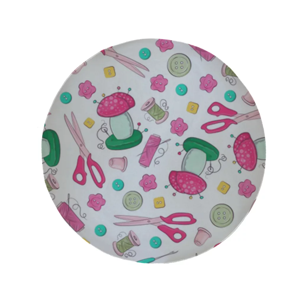 پادری مدل دایره طرح ابزار خیاطی کد 8179 سایز 90 × 90 سانتی متر