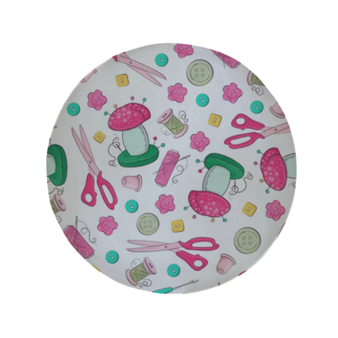 پادری مدل دایره طرح ابزار خیاطی کد 8179 سایز 90 × 90 سانتی متر